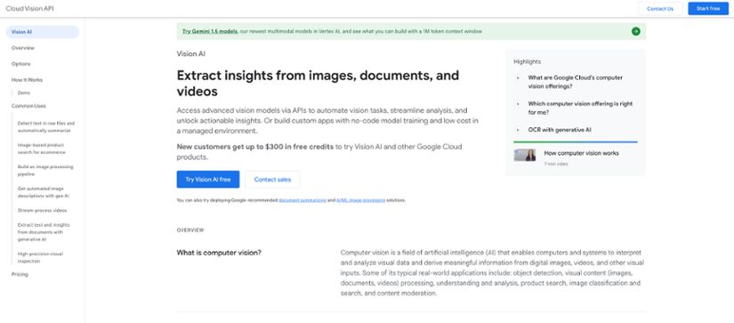 Google Cloud Vision API